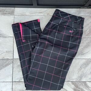 NikeGolf Dri-Fit Black and Pink Checkered Golf Pants